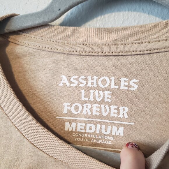 New, without tag, Cream Assholes Live Forever Medium Unisex T-shirt - Picture 4 of 4